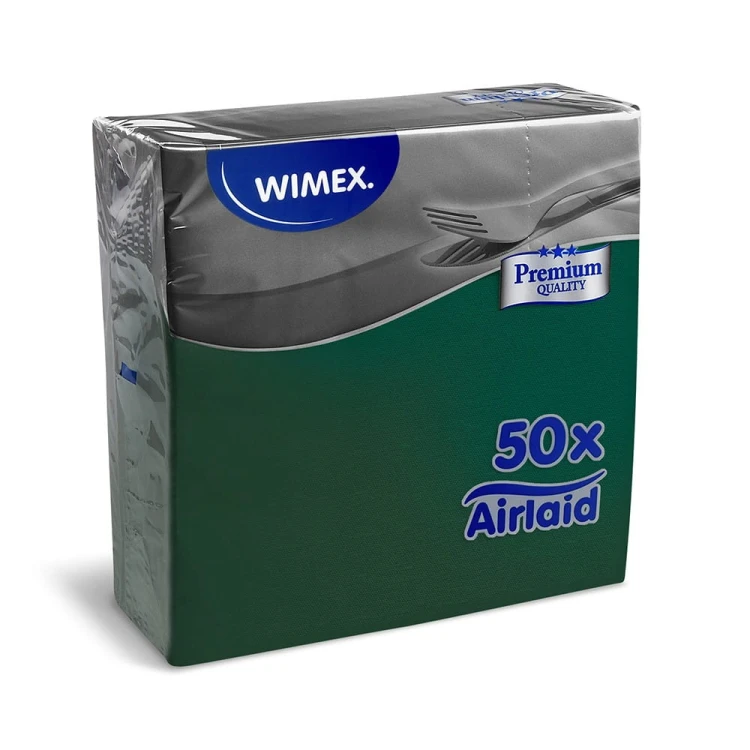 zielone serwetki flizelinowe 40x40 cm 50 sztuk butelkowa zieleń dekoracja stołu airlaid