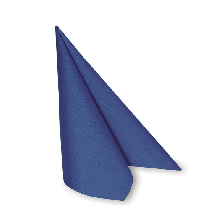 granatowe serwetki flizelinowe 40x40 cm 50 sztuk dekoracja stołu navy blue airlaid po złożeniu