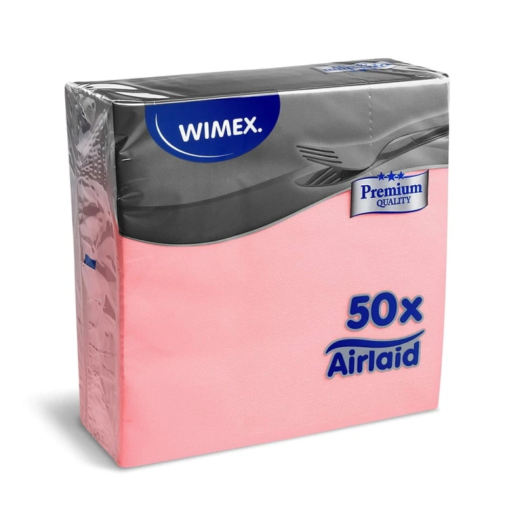 różowe serwetki flizelinowe 40x40 cm 50 sztuk dekoracja stołu na chrzest komunię airlaid