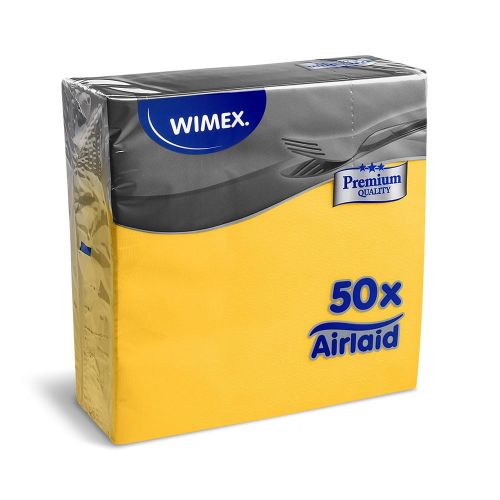 żółte serwetki flizelinowe 40x40 cm 50 sztuk dekoracja stołu na wielkanoc komunie airlaid