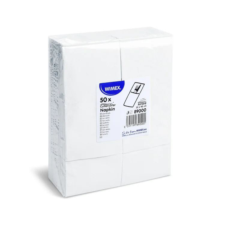 Serwetki kieszonki na sztućce airlaid białe 40x32cm  op. 50 szt.