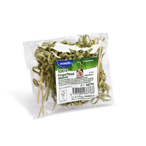 opakowanie wykałaczki bambusowe typu węzeł pętelka do finger food 6 cm 100 sztuk eko piki