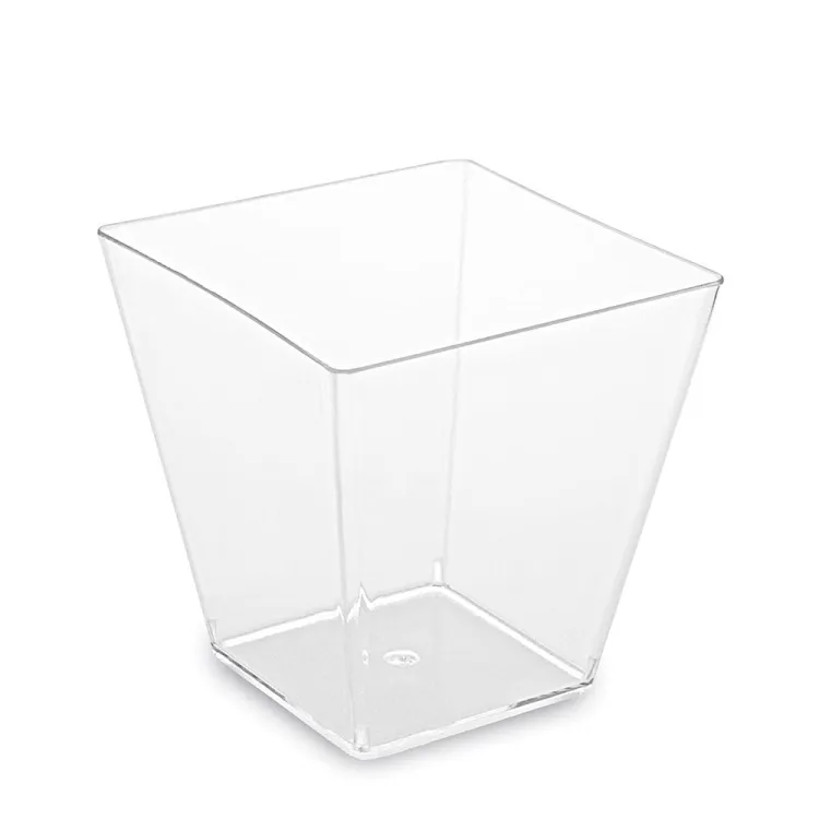 przezroczysty pucharek finger food piramida 230 ml 20 sztuk na sałatki i desery cateringowe