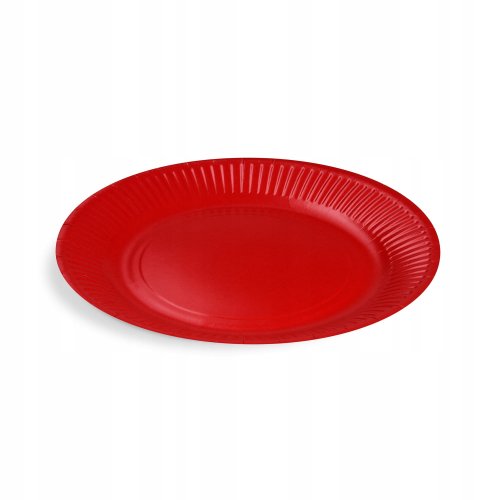 Talerzyki papierowe czerwone 23cm 10szt.