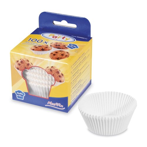 Forma do muffinek babeczek biała 50x30mm 100 szt.