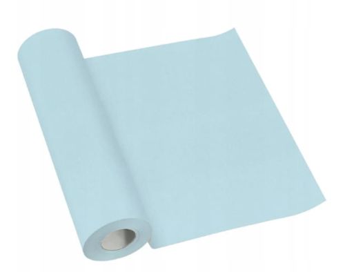 błękitny bieżnik flizelinowy z perforacją nacięciem co 120 cm 40 cm x 24 m dekoracja stołu na chrzest komunię