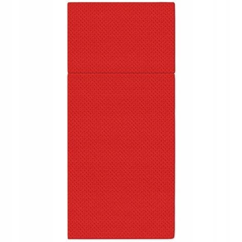 czerwone kieszonki na sztućce PAW papierowe 2w 32x38 cm 50 sztuk etui kangurki do pizzerii