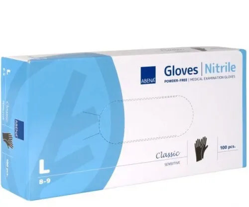 Rękawiczki nitrylowe czarne ABENA rozmiar L opakowanie 100 sztuk