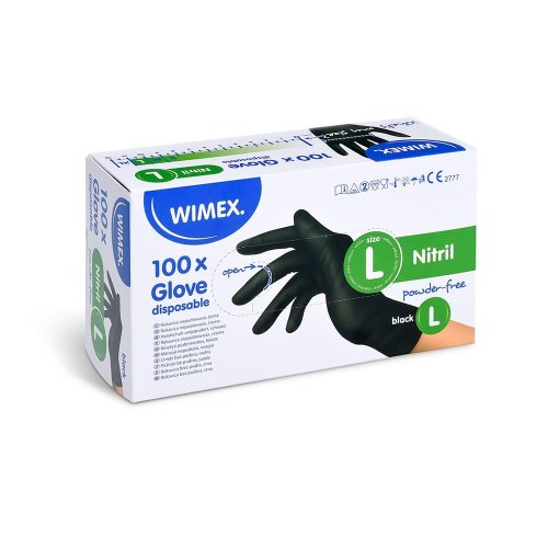 Rękawiczki nitrylowe czarne L Wimex op. 100 szt.