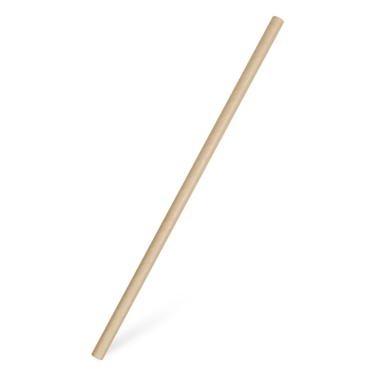 słomka papierowa kraft 25cm fi 8mm 100 sztuk
