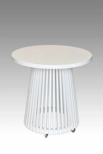 Stół na tort weselny na kółkach LAMELLO WHITE PREMIUM - 80cm - Styl Glamour
