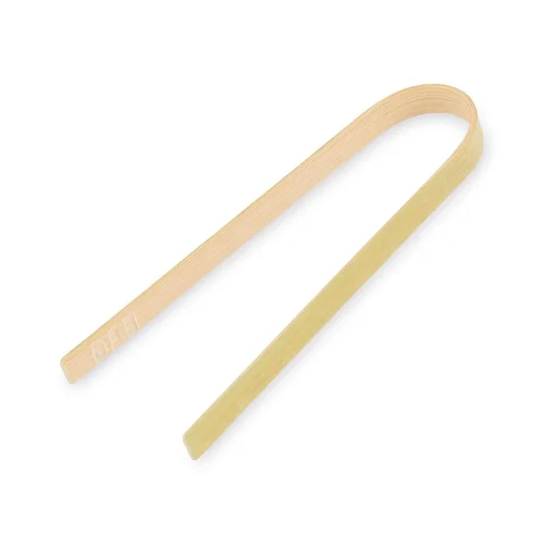 Naturalne mini szczypce bambusowe 10 cm do serwowania przekąsek i finger food w zestawie 50 sztuk.