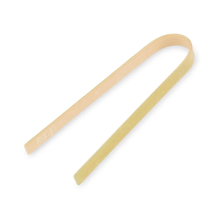Naturalne mini szczypce bambusowe 10 cm do serwowania przekąsek i finger food w zestawie 50 sztuk.